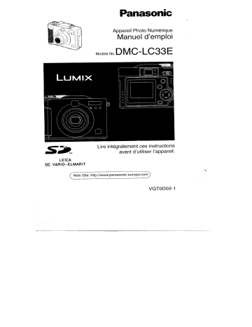 Mode d'emploi | Panasonic DMCLC33E Operating instrustions | Fixfr