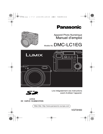 Mode d'emploi | Panasonic DMCLC1EG Operating instrustions | Fixfr