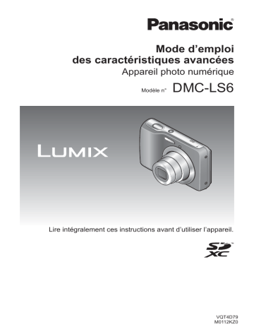 Mode d'emploi | Panasonic DMCLS6E Operating instrustions | Fixfr