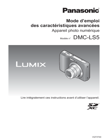 Mode d'emploi | Panasonic DMCLS5E Operating instrustions | Fixfr