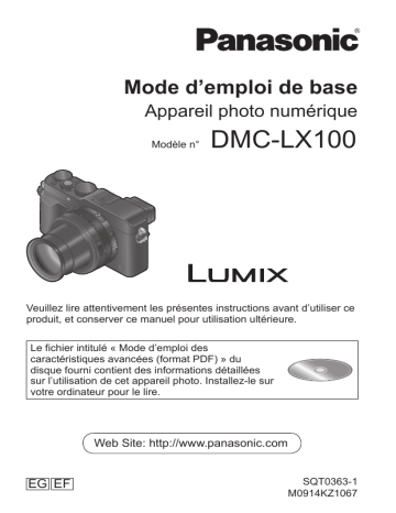 Mode d'emploi | Panasonic DMCLX100EF Operating instrustions | Fixfr