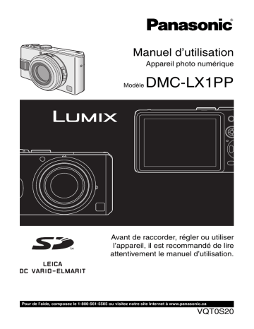 Mode d'emploi | Panasonic DMCLX1PP Operating instrustions | Fixfr