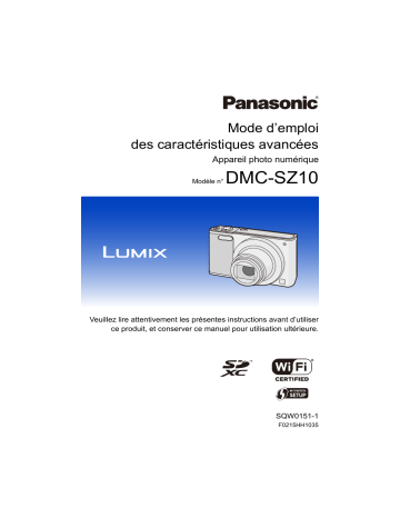Mode d'emploi | Panasonic DMCSZ10EF Operating instrustions | Fixfr