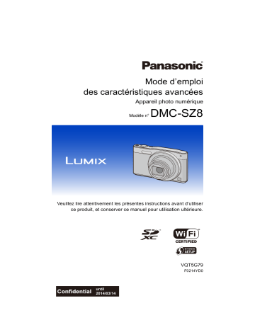 Mode d'emploi | Panasonic DMCSZ8EF Operating instrustions | Fixfr