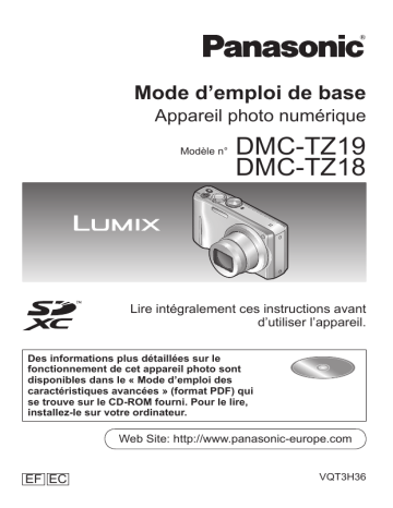 Mode d'emploi | Panasonic DMCTZ18EF Operating instrustions | Fixfr