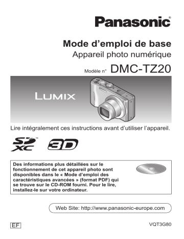 Mode d'emploi | Panasonic DMCTZ20EF Operating instrustions | Fixfr