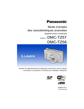 Mode d'emploi | Panasonic DMCTZ57EF Operating instrustions | Fixfr