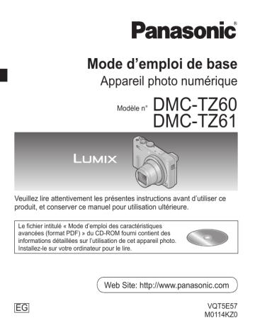 Mode d'emploi | Panasonic DMCTZ60EG Operating instrustions | Fixfr