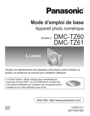 Mode d'emploi | Panasonic DMCTZ61EF Operating instrustions | Fixfr