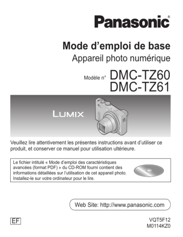 Mode d'emploi | Panasonic DMCTZ60EF Operating instrustions | Fixfr