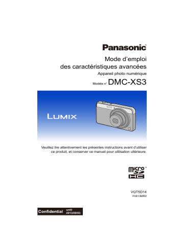 Mode d'emploi | Panasonic DMCXS3EF Operating instrustions | Fixfr