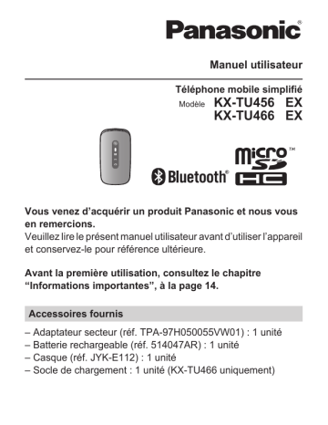 Mode d'emploi | Panasonic KXTU456 Operating instrustions | Fixfr