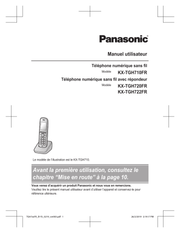 Mode d'emploi | Panasonic KXTGH722FR Operating instrustions | Fixfr