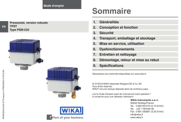 Mode d'emploi | WIKA PSM-530 Operating instrustions | Fixfr