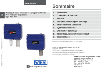Mode d'emploi | WIKA PSM-700 Operating instrustions | Fixfr