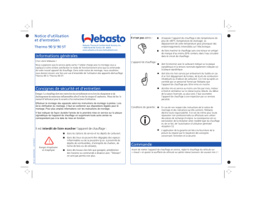 Thermo 90S | Mode d'emploi | Webasto Thermo 90 ST Operating instrustions | Fixfr