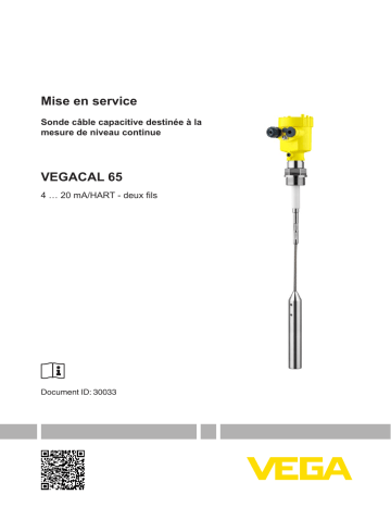 Mode d'emploi | Vega VEGACAL 65 Capacitive cable probe for continuous level measurement Operating instrustions | Fixfr