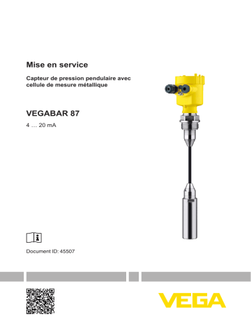 Mode d'emploi | Vega VEGABAR 87 Submersible pressure transmitter with metallic measuring cell Operating instrustions | Fixfr