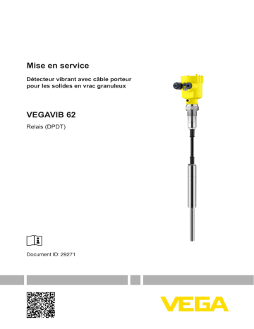Mode d'emploi | Vega VEGAVIB 62 Vibrating level switch with suspension cable for granular bulk solids Operating instrustions | Fixfr
