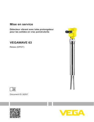 Mode d'emploi | Vega VEGAWAVE 63 Vibrating level switch with tube extension for powders Operating instrustions | Fixfr