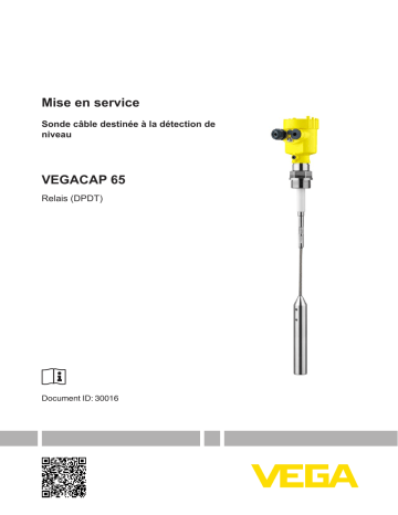 Mode d'emploi | Vega VEGACAP 65 Capacitive cable probe for level detection Operating instrustions | Fixfr