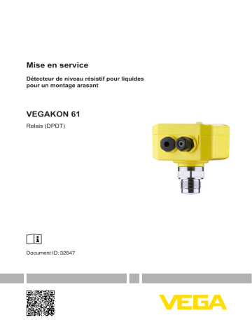 Mode d'emploi | Vega VEGAKON 61 Conductive limit switch for liquids for front-flush mounting Operating instrustions | Fixfr