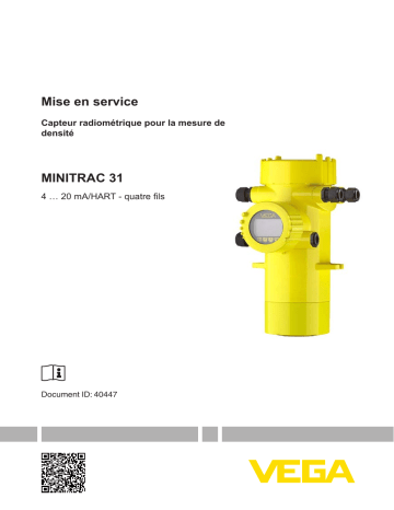 Mode d'emploi | Vega MINITRAC 31 Radiometric sensor for density measurement Operating instrustions | Fixfr