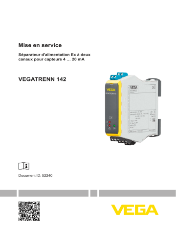 Mode d'emploi | Vega VEGATRENN 142 Separator for 4 … 20 mA/HART sensors Operating instrustions | Fixfr