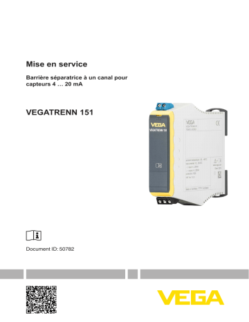 Mode d'emploi | Vega VEGATRENN 151 Separator for 4 … 20 mA sensors Operating instrustions | Fixfr