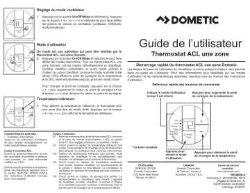 Mode d'emploi | Dometic Single Thermostat Manuel utilisateur | Fixfr