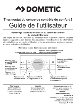 Dometic Comfort Control Center 2 Thermostat Thermostat Manuel utilisateur