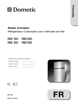 Dometic RMD 8501, RMD 8505, RMD 8551, RMD 8555 Absorption-refrigerator Manuel utilisateur