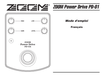Mode d'emploi | Zoom PD-01 ZOOM POWER DRIVE Manuel utilisateur | Fixfr
