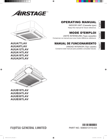 AUUB36TLAV | AUUA9TLAV | AUUA7TLAV | AUUA18TLAV | AUUB30TLAV | AUUA14TLAV | AUUA12TLAV | AUUA24TLAV | AUUB18TLAV | Mode d'emploi | Fujitsu AUUB24TLAV Manuel utilisateur | Fixfr