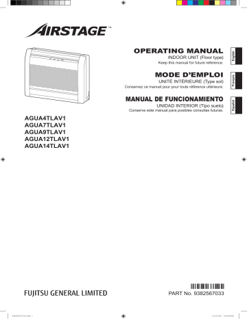 AGUA4TLAV1 | AGUA12TLAV1 | AGUA9TLAV1 | AGUA14TLAV1 | Mode d'emploi | Fujitsu AGUA7TLAV1 Manuel utilisateur | Fixfr