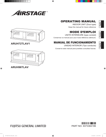 Mode d'emploi | Fujitsu ARUH72TLAV1 Manuel utilisateur | Fixfr