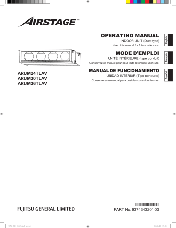 ARUM36TLAV | ARUM30TLAV | Mode d'emploi | Fujitsu ARUM24TLAV Manuel utilisateur | Fixfr