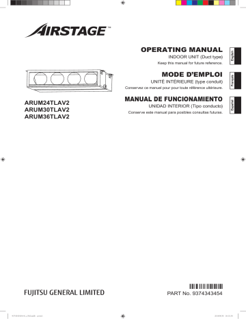 Mode d'emploi | Fujitsu ARUM24TLAV2 Manuel utilisateur | Fixfr