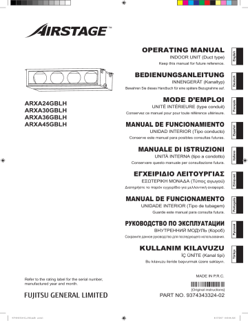 ARXA36GBLH | ARXA30GBLH | ARXA24GBLH | Mode d'emploi | Fujitsu ARXA45GBLH Manuel utilisateur | Fixfr