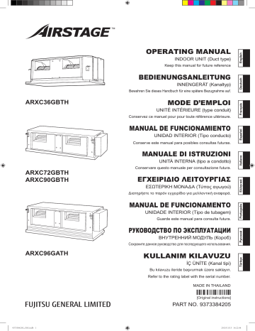 ARXC90GBTH | ARXC96GATH | ARXC36GBTH | Mode d'emploi | Fujitsu ARXC72GBTH Manuel utilisateur | Fixfr