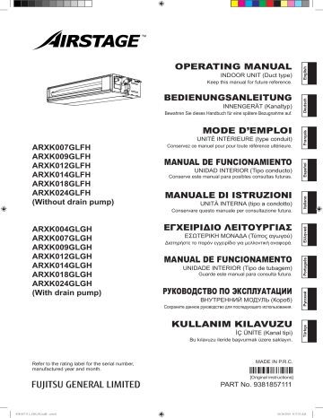 ARXK012GLGH | ARXK007GLGH | ARXK018GLGH | ARXK014GLGH | ARXK009GLGH | ARXK024GLGH | ARXK014GLFH | ARXK012GLFH | ARXK024GLFH | ARXK018GLFH | ARXK009GLFH | ARXK007GLFH | Mode d'emploi | Fujitsu ARXK004GLGH Manuel utilisateur | Fixfr