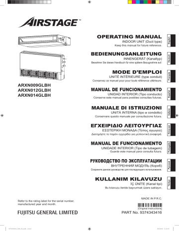 ARXN012GLBH | ARXN014GLBH | Mode d'emploi | Fujitsu ARXN009GLBH Manuel utilisateur | Fixfr