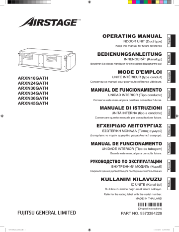 ARXN36GATH | ARXN34GATH | ARXN18GATH | ARXN45GATH | ARXN30GATH | Mode d'emploi | Fujitsu ARXN24GATH Manuel utilisateur | Fixfr