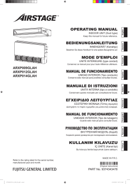 Fujitsu ARXP009GLAH Manuel utilisateur