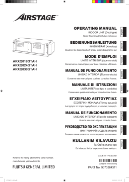 Fujitsu ARXQ018GTAH Manuel utilisateur