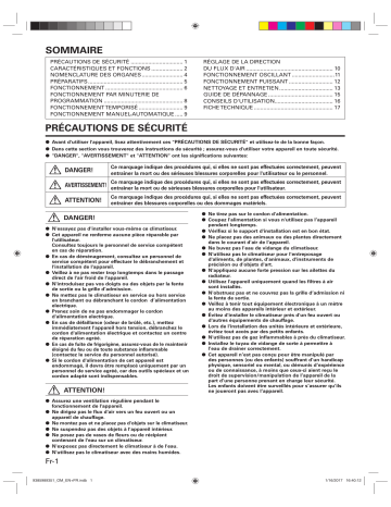 Mode d'emploi | Fujitsu ASGA18AFT Manuel utilisateur | Fixfr