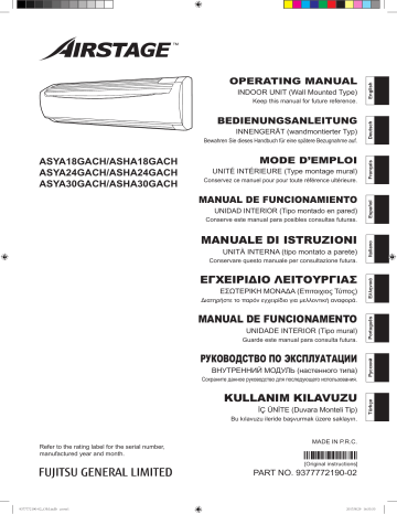 ASYA18GACH | ASHA18GACH | ASYA30GACH | Mode d'emploi | Fujitsu ASYA24GACH Manuel utilisateur | Fixfr