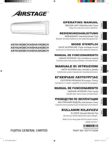 ASYA18GBCH | ASHA18GBCH | ASYA30GBCH | Mode d'emploi | Fujitsu ASYA24GBCH Manuel utilisateur | Fixfr