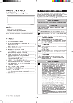 Fujitsu ASYG09KPCA Manuel utilisateur