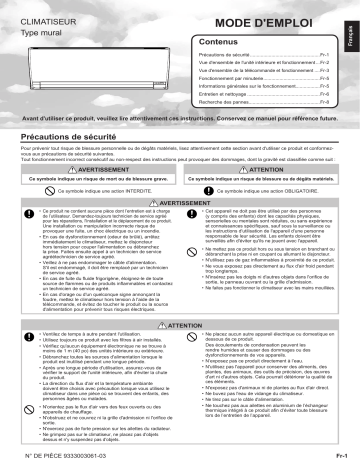 ASYG12LMCB | RSG09LMCB | RSG12LMCB | RSG14LMCB | ASHG09LMCB | Mode d'emploi | Fujitsu ASYG14LMCB Manuel utilisateur | Fixfr